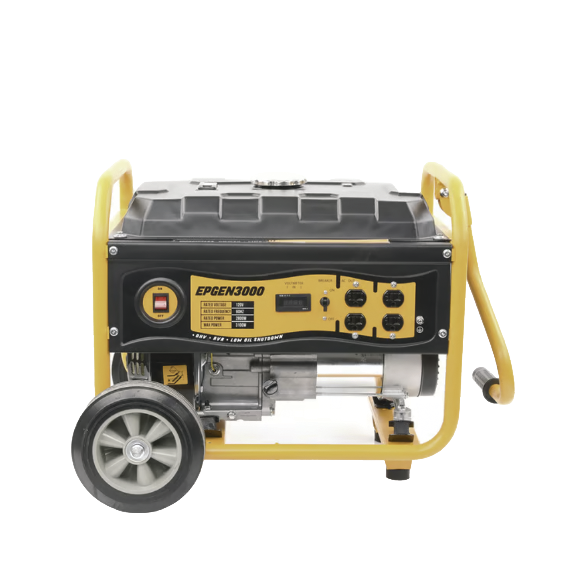 EPGEN3000|Generador a Gasolina / Planta de Emergencia 3kW, 110Vca, Encendido de Jal??n, Jaula con Ruedas para F?ícil Traslado